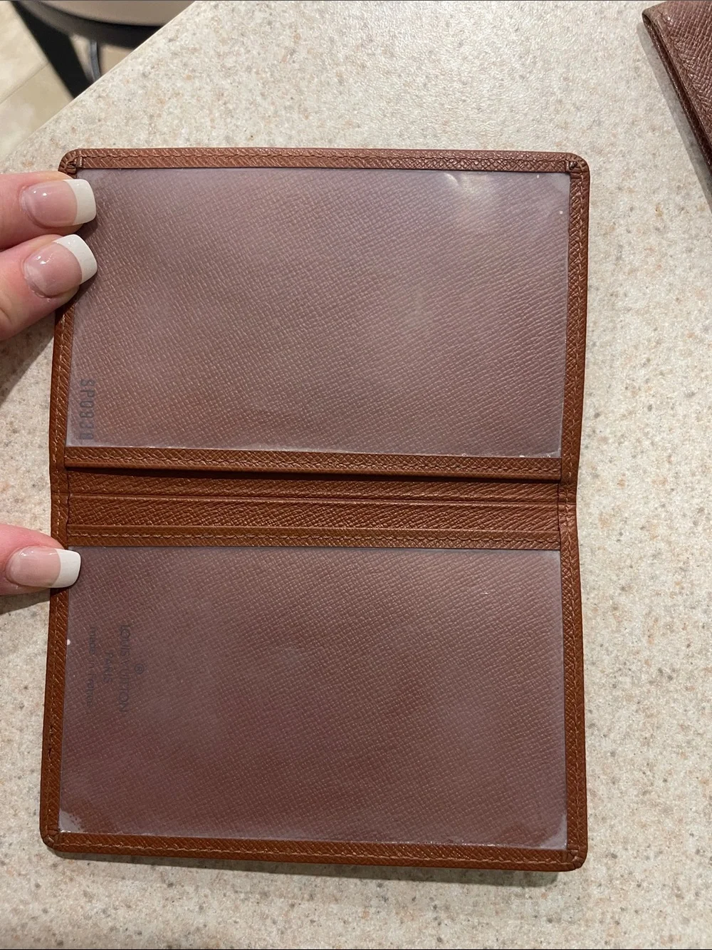 Louis Vuitton Brown Textured Leather ID Holder